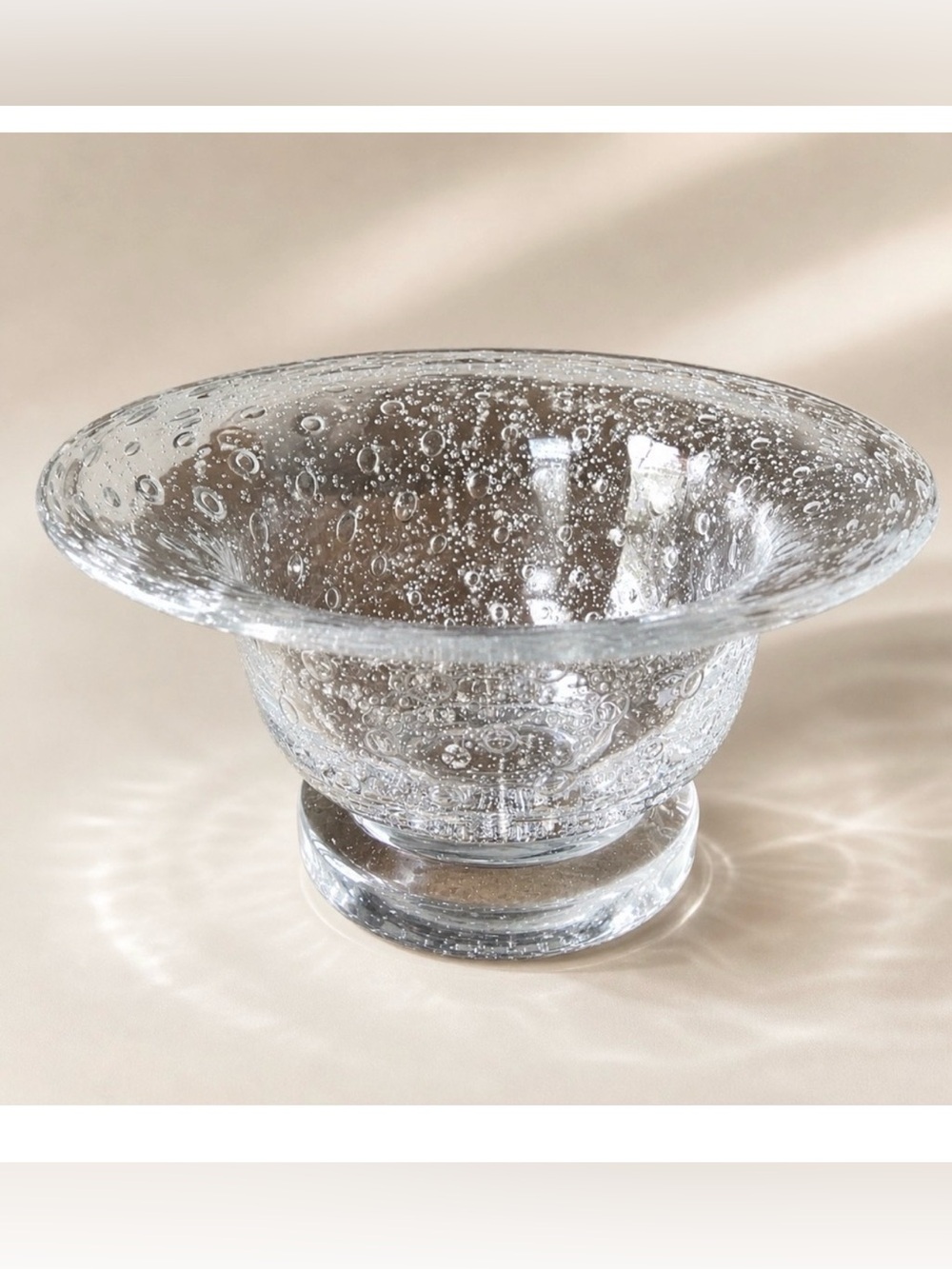 Southern Living Vintage Hand Blown Glass Pedestal Bowl Clear Candle Display - Picture 4 of 15